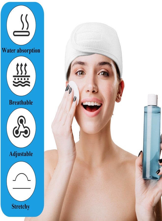 AojSup 24 Pcs Spa Facial Headband Set - Premium 100% Cotton Esthetician Headbands for Facials, 24.4 x 3.14 Inch Adjustable Hair Wrap for Women, Makeup & Skincare (White) - Image 5